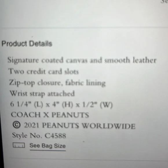 COACH X PEANUTS CORNER ZIP WRISTLET WITH WOODSTOCK PRINT - Picture 13 of 15